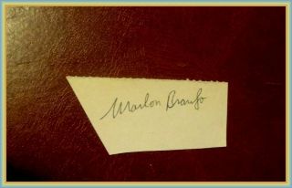 Marlon Brando Signed Vintage Scrapbook Page Cut Autograph
