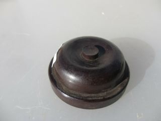 Vintage Bakelite Bell Antique Old Art Deco 1930 ' s Brown Servant Doorbell Antique 3