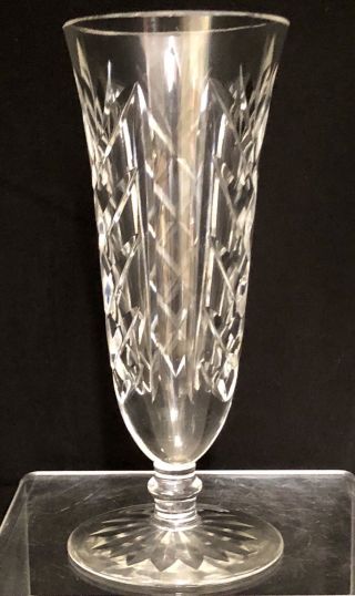 Vintage Waterford Cut Irish Crystal " Trumpet " Bud Vase 7 " Tall Handmade - Signed