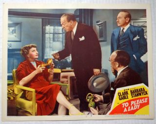 A Lady To Please Movie Lobby Card Vtg 1950 Clark Gable Barbara Stanwyck