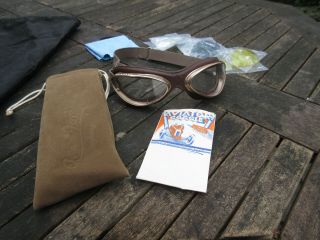 Aviator Retro Standard Vintage Goggles,  Brown Leather,