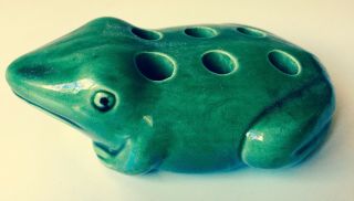Vintage Antique Green Glazed Flower Frog Holder Art Pottery French? 1920s?