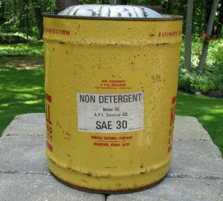 Vintage 5 Gallon Kendall Specialized Lubricant Motor Oil Can 3