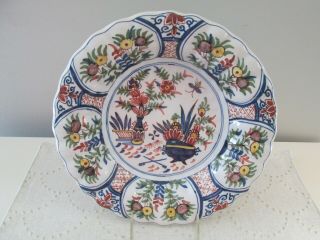 Vintage Makkum Tichelaar Art Pottery Floral Wall Plate Bowl 11 1/2 " 349