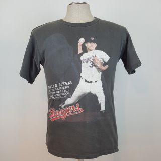 Vintage Nolan Ryan T Shirt Mens M Salem Mlb 34 Texas Rangers Baseball Graphic