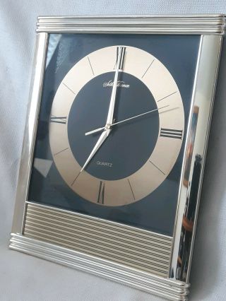 Vintage Seth Thomas Wall Clock Art Deco Mid Century Mcm Retro Black & Gold 12 "