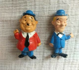 Great Vintage Stan Laurel And Oliver Hardy Little Figures Pvc 2 " Rare