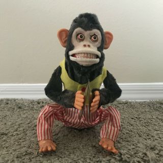 Vintage Cymbal Playing Toy Clapping Monkey Mechanical Jolly Chimp