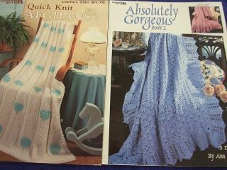 Vintage Leisure Arts Crochet & Knitting Afghans Patterns