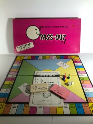 Vintage Pass - Out Drinking Board Game Adult Party Game Pass Out 1971