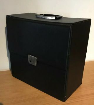 Vintage 12 " Record Black Vinyl Storage Box Case In With Key