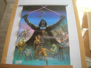 1980 Empire Strikes Back Poster - - Vintage Star Wars Boris Vallejo Art Coca Cola