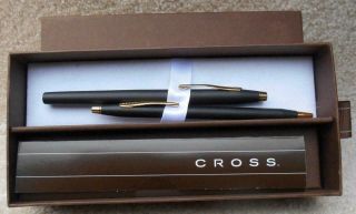 Vintage Cross Matte Black 2 Ball Point Pen Set