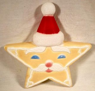 Vtg Union Prod Blow Mold Christmas Star Santa Gingerbread Cookie Wall Ornament