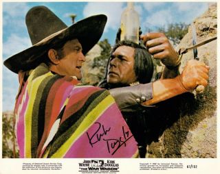 Kirk Douglas Signed The War Wagon 8x10 W/ Vintage 1967 Western Closeup Scene