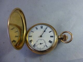 Vintage Gold Plated Swiss Made Pocket Watch Dennison Case For Spares/repairs