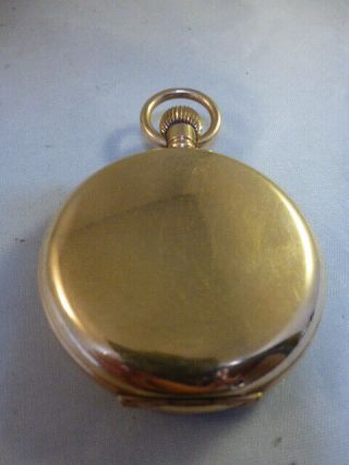 Vintage Gold Plated Swiss Made Pocket Watch Dennison Case for Spares/Repairs 8