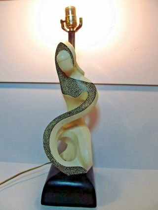 Vintage Mid Century Faip Biomorphic Chalkware Lamp 1950 