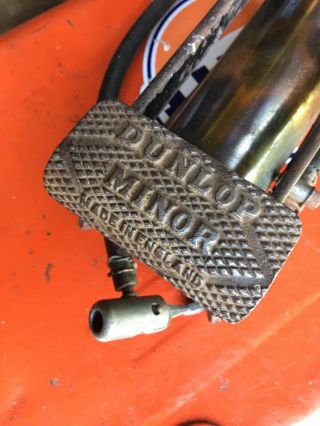 Vintage Dunlop Foot Pump Tyre Inflator Tool Classic Car Barn Find Morris Minor 2