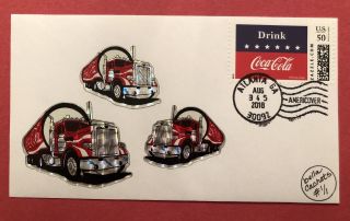 2018 Zazzle Coca Cola Vintage Semi Truck Stickers Decals Cachet 1/1