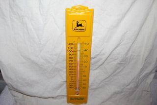 John Deere Tractor Vintage Metal Thermometer Farm Gas Oil &