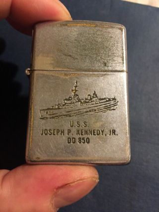 Vintage Pat 2517191 Us Navy Ship Uss Joseph P Kennedy Jr Dd 850 Zippo Lighter