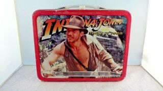 Vintage 1984 Metal Lunch Box/thermos Indiana Jones Temple Of Doom Harrison Ford