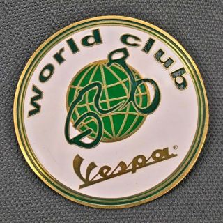 Vintage Vespa Badge World Club Acma Placca Ad Parts Scooter Logo Gs