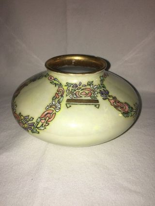 Vintage Art Tk Czechoslovakia Hand Painted China Bowl Vase Porcelain