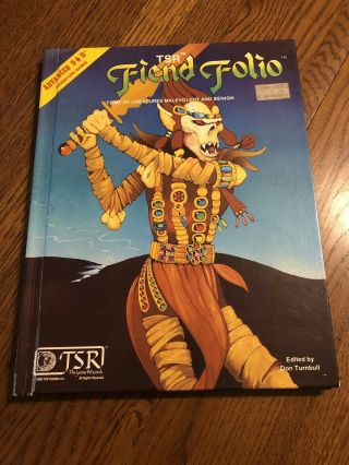Vintage 1981 Tsr Fiend Folio Advanced Dungeons And Dragons Book