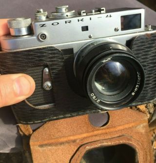 Rare Soviet Vintage Camera Zorki 4 Lens Jupiter 8 2 /50 Mm Made In Ussr