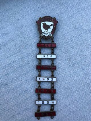 Vintage Swindon Robins Speedway Pin Badge With Bars 1949 - 1956