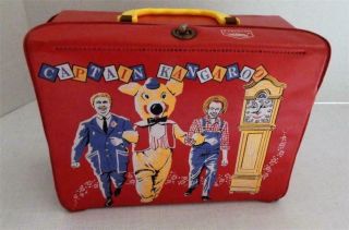Vintage 1964 Captain Kangaroo Red Vinyl Lunch Box - No Thermos