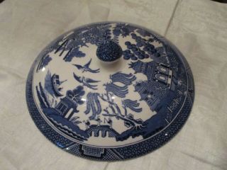 Vintage Blue Willow Lid,  8 " Cover Lid