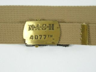 Vintage Mid Century " Mash 4077th " The Tv Series " Web Belt " With Brass Buckle