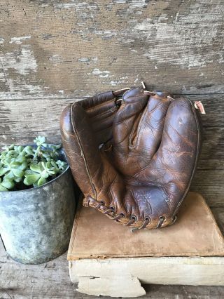 Vintage Stan Musial Leather Baseball Glove Rawlings Pml The Playmaker Deep Well