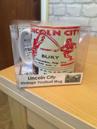 Lincoln City Mug Vintage Programme Football Boxed Bury