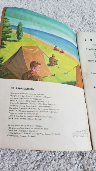 Vintage 1959 Boy Scout Handbook Norman Rockwell cover art 5