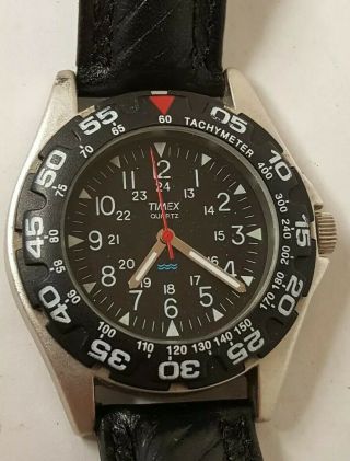 Vintage Mens Timex Military Divers Style Watch.  Runs.  Good Shape.
