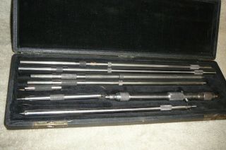Vintage Starrett Inside Micrometer Set 124 - C In Lined Case