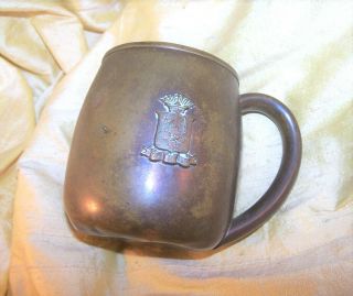 Vintage Sigma Phi Epsilon Fraternity Balfour Epb Copper Crest Stein / Mug Old