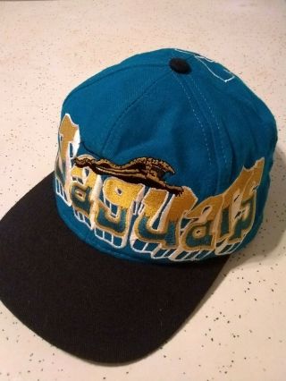 Vintage 90s Jacksonville Jaguars Drew Pearson Graffiti Snapback Hat Cap Nfl 2c