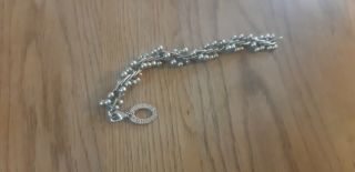 Vintage Silver Links Of London Beaded Bracelet Missing T Bar 62grams Weight