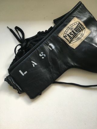 Vintage CASANOVA Black Leather Boxing Groin Guard Cup Protector Mexico Made LASD 2