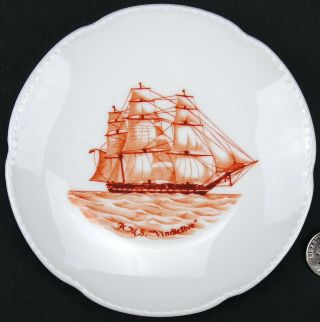 Vintage Spode Trade Winds Naval Ship Small Plate Coaster Dish H.  M.  S.  Vindictive