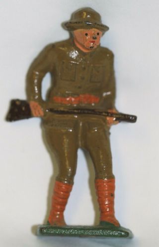 Vintage Manoil Wwi Army Military Riflemen Lead Toy Soldier Lead Hat