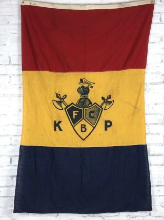 Vintage Knights Of Pythia Fcb Flag Secret Society Fraternal Order Shield