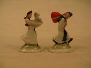Pair Herend Vintage Miniature Hand Painted Porcelain Figurines Man And Woman