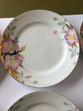 Noritake Azalea Japan 19322 (6) 9 And 7/8ths Round Dinner Plates Green Mark Vntg 6
