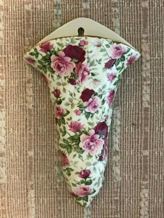 Victorian Shabby Chic Vintage Ceramic Hanging Wall Pocket Roses